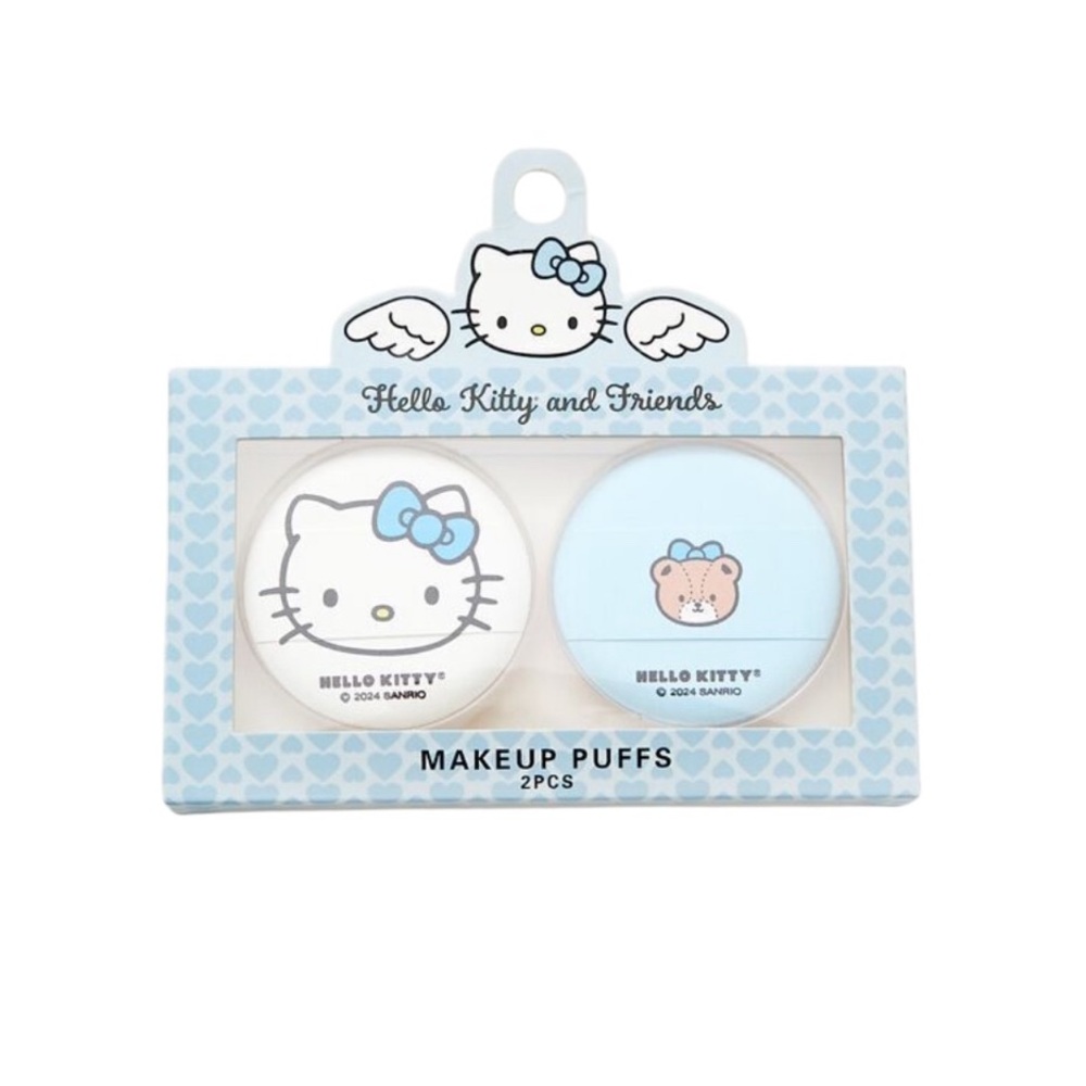 Hello Kitty Blue & White Makeup Puffs Set - 2 Pack
